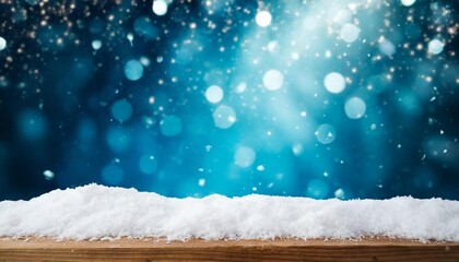 snow and bokeh christmas background for design