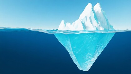 iceberg underwater risk global warming concept 3d rendering ppt background - obrazy, fototapety, plakaty