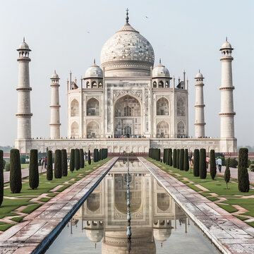 Majestic Taj Mahal Reflection in Water - Agra, India