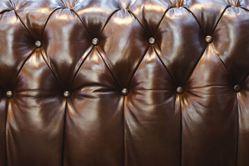 Vintage sofa button backrest of blue in texture. Wallpaper. for pattern and background..