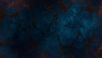 dark background grunge texture design with distressed dark blue rust pattern paint splatter broken cracks and stain - obrazy, fototapety, plakaty