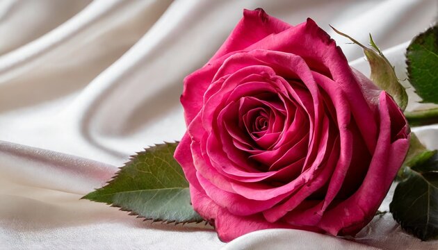 a close up of a pink rose on a white satin background with a pink rose in the center of the image and a pink rose in the middle of the image