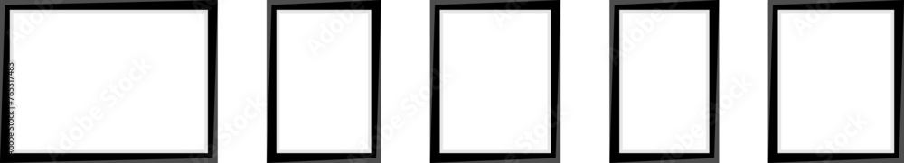 Poster photo frame template, simple vector isolated square frames of various sizes. design can be edited
