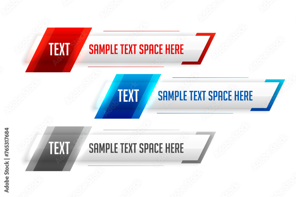 Wall mural modern lower third text space banner for business presentation