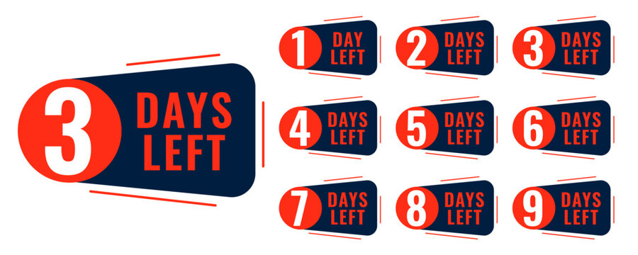 countdown last days left sign template for coming soon sale offer