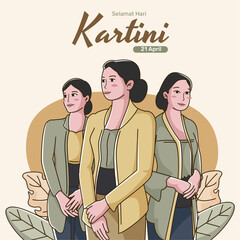 Hand drawn kartini day illustration