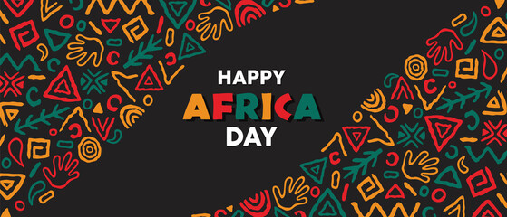 Africa day tribal art icons celebrating African unity . Eps 10 vector ilustration - obrazy, fototapety, plakaty