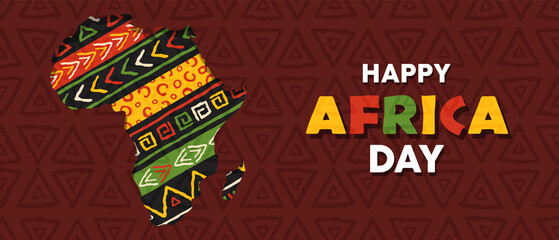 Africa day tribal art continent shape celebrating African unity . Eps 10 vector ilustration 
