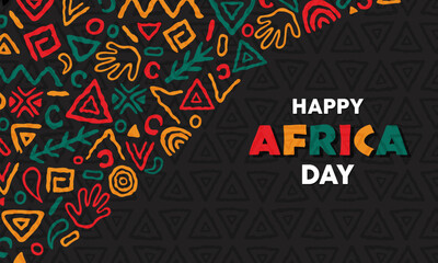 Africa day tribal art icons celebrating African unity . Eps 10 vector ilustration