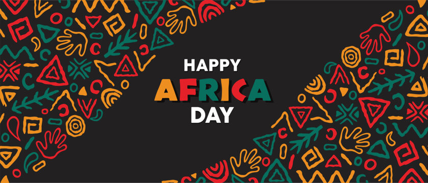 Africa day tribal art icons celebrating African unity . Eps 10 vector ilustration