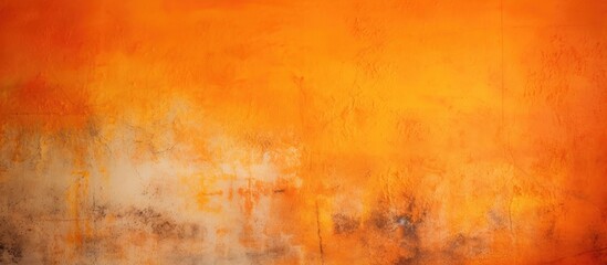 A painting featuring orange and black colors with a white border displayed on a wall