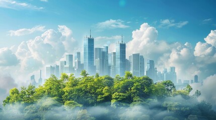 Green Technology Integration: Conceptual illustration of smart cities incorporating renewable energy solutions like solar panels and electric vehicles for a sustainable future.