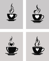 Obraz premium Set of cup of coffee logo