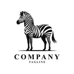 Fototapeta na wymiar Zebra logo: Embodies uniqueness, balance, and community, symbolizing harmony and diversity in its distinctive stripes.