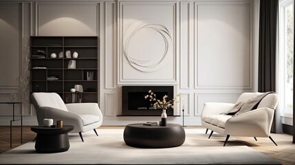 Modern elegant living room interior composition 