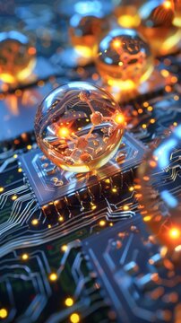 Glowing atoms embedded within a circuit board a microscopic view into the quantum workings of technology