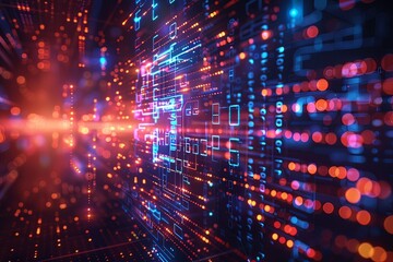 Obraz premium Digital Transformation, System Engineering and Programming Abstract Background