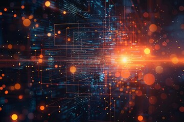 Obraz premium Digital Transformation, System Engineering and Programming Abstract Background