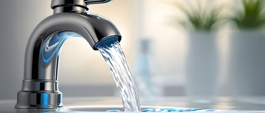 water flowing from faucet illustration