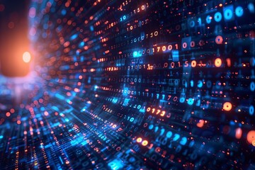 Obraz premium Digital Transformation, System Engineering and Programming Abstract Background