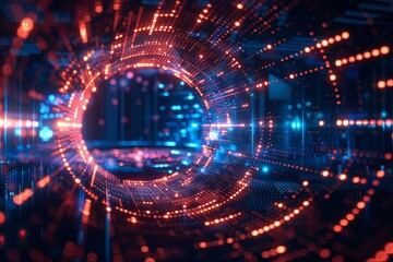Fototapeta premium Digital Transformation, System Engineering and Programming Abstract Background