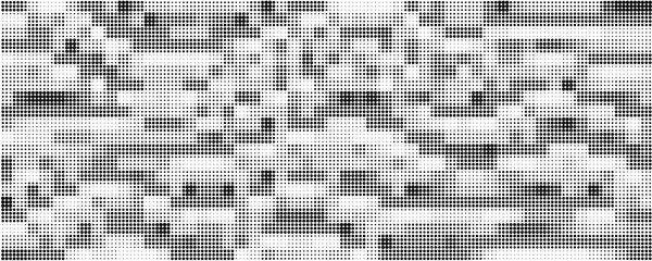 Abstract halftone pattern. Digital mosaic. Monochrome black and white colors.