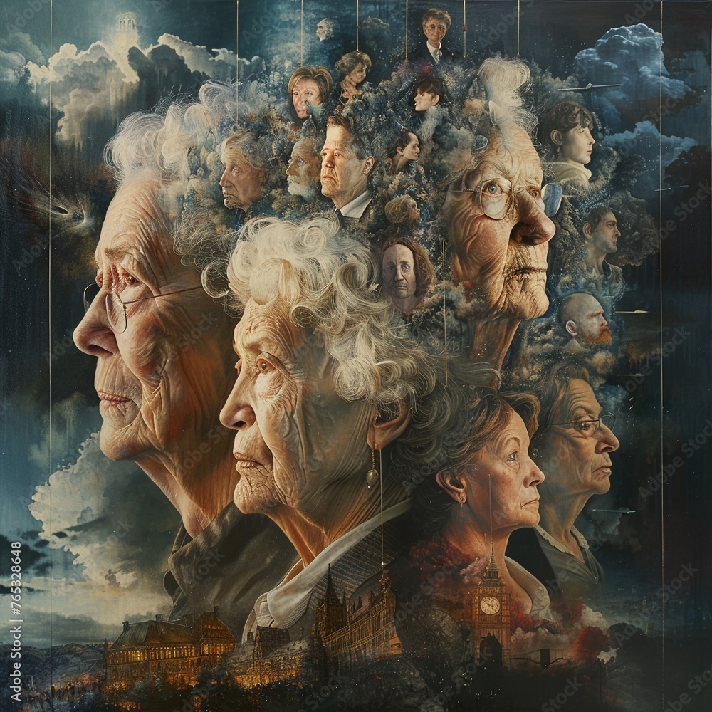 Poster Capture the essence of collective dream weaving through a dynamic blend of art and science Showcase a side view perspective that symbolizes collaboration and innovation in a visually captivating way