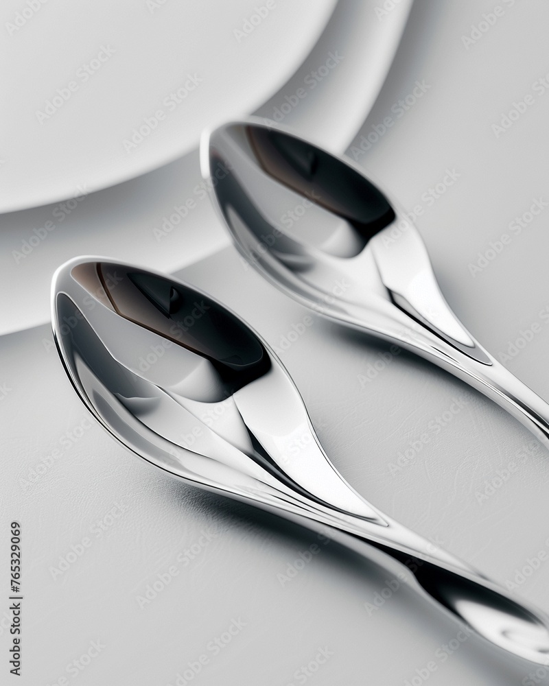 Poster bring your cutlery set design to life with a dynamic tilted angle view, showcasing its unique featur