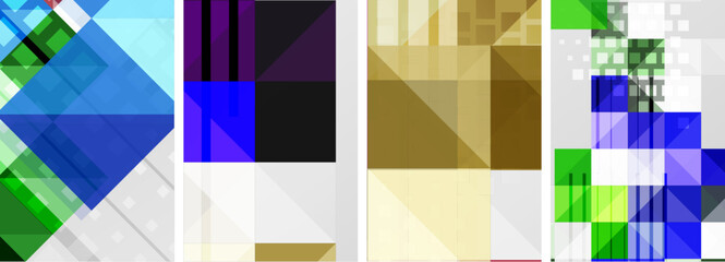 Square abstract poster set. Vector Illustration For Wallpaper, Banner, Background, Card, Book Illustration, landing page
