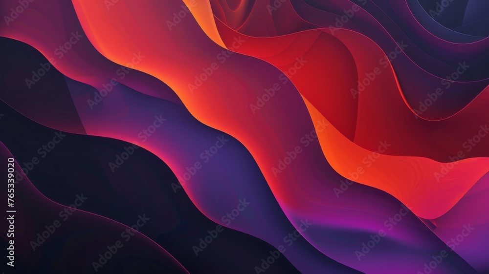 Poster abstract waveforms in fiery colors - captivating abstract design portraying fluid waveforms in a ble