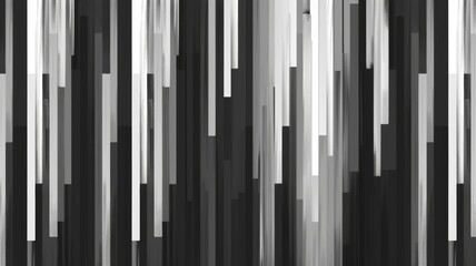 Abstract vertical black and white stripes pattern - This monochrome image features a vertical streaked pattern in shades of black, grey, and white, creating a modern abstract look