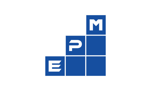 EPM initial letter financial logo design vector template. economics, growth, meter, range, profit, loan, graph, finance, benefits, economic, increase, arrow up, grade, grew up, topper, company, scale