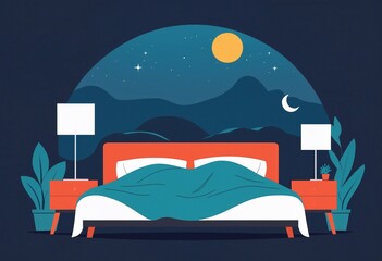 bed in the night