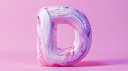 3D rendering letter D, 3d style decorated capital letter D