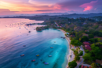 Breathtaking Landscape: Sunset View of an Exquisite Tropical Beach Destination