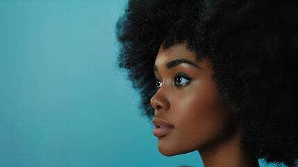 Black Woman with afro hair.generative ai - obrazy, fototapety, plakaty
