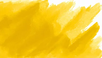 Deurstickers abstract yellow watercolor painted paper texture background banner trend color 2020 © Kari