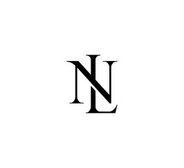 Initial Letter Logo. Logotype design. Simple Luxury Black Flat Vector NL