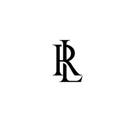 Initial Letter Logo. Logotype design. Simple Luxury Black Flat Vector RL