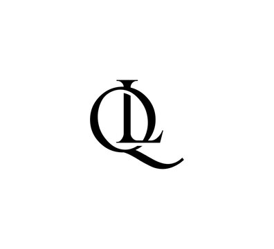 Initial Letter Logo. Logotype design. Simple Luxury Black Flat Vector QL