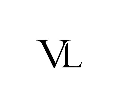 Initial Letter Logo. Logotype design. Simple Luxury Black Flat Vector VL
