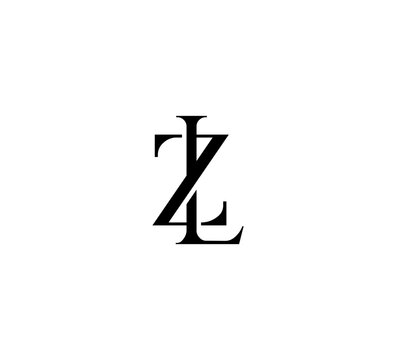 Initial Letter Logo. Logotype design. Simple Luxury Black Flat Vector ZL