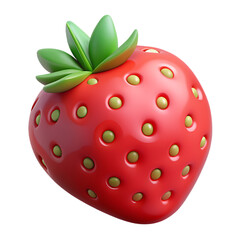 Obraz premium 3d fly realistic isolated strawberry fruit icon