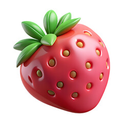 Obraz premium 3d fly realistic isolated strawberry fruit icon
