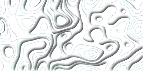 Abstract design with black and white abstract papercut and multi-layer cutout geometric pattern on vector Topographic canyon geometric map relief texture with curved layers beautiful design.