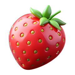 Obraz premium 3d fly realistic isolated strawberry fruit icon