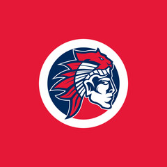 red indian logo icon
