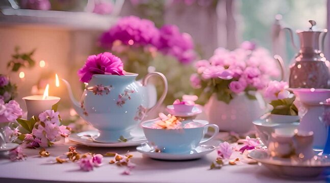 A Pink Teacup and Saucer Evoking Memories of Teatime