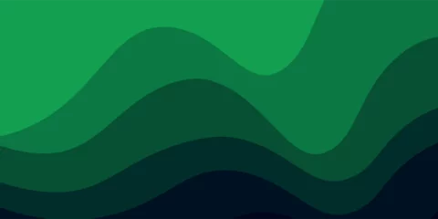 Deurstickers Abstract Green Fluid Banner Template. Modern background design. gradient color. Dynamic Waves. Liquid shapes composition. vector ilustrator © ILHAM