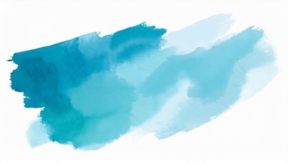watercolor blue brush painting isolated on background